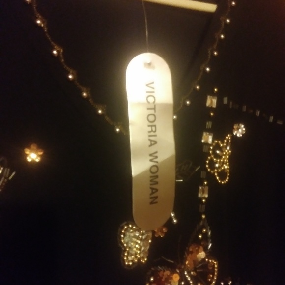 Victoria Woman Butterfly Bedazzle Beaded Top (NWT) - Picture 4 of 6